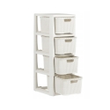 Bookcase with 4 baskets BranQ antique white Bookcase with 4 baskets BranQ antique white