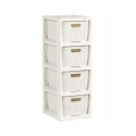 Bookcase with 4 baskets BranQ antique white Bookcase with 4 baskets BranQ antique white