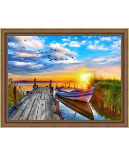 Beldizart Deimantų tapyba Saulėlydis prie prieplaukos 40*30 cm AM1790