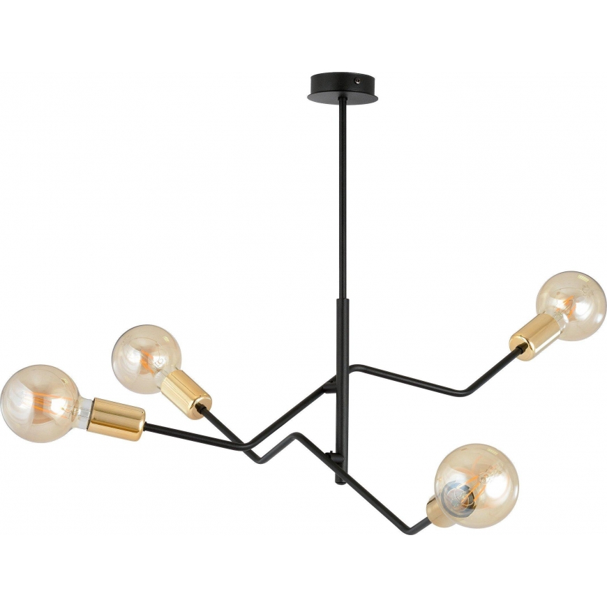 Orno GIRO pakabinamas šviestuvas, galia max 4x60W E27, juoda ir auksinė – 2
