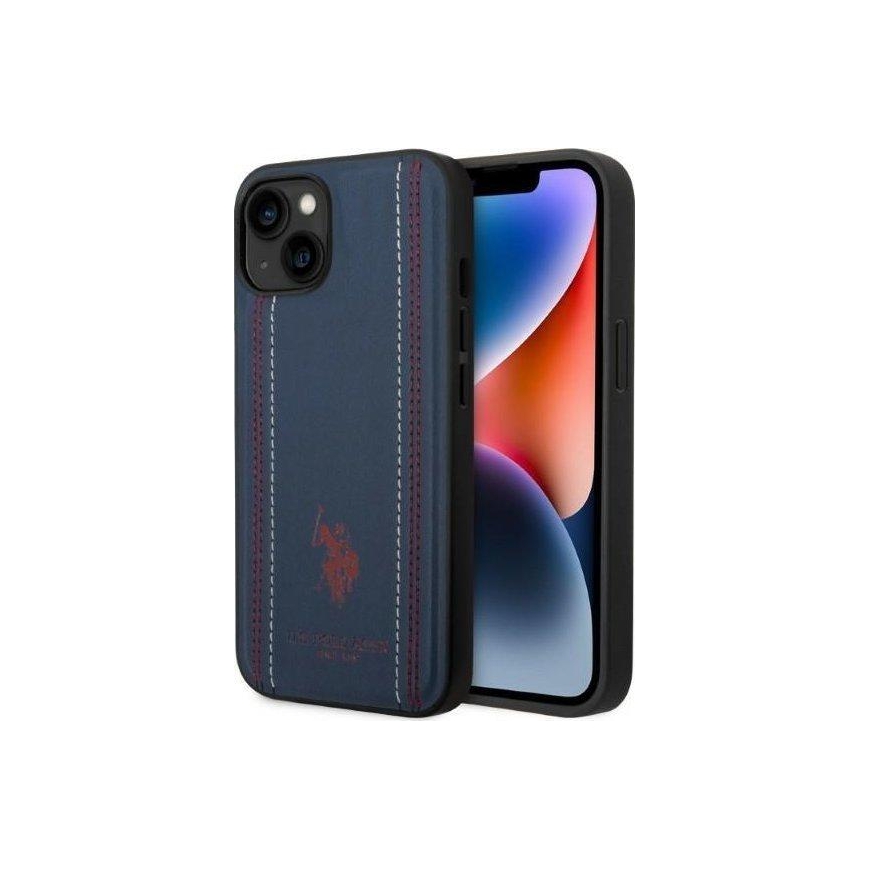 US POLO Case US Polo for iPhone 14 Plus 6.7" dark blue/navy blue Leather Stitch