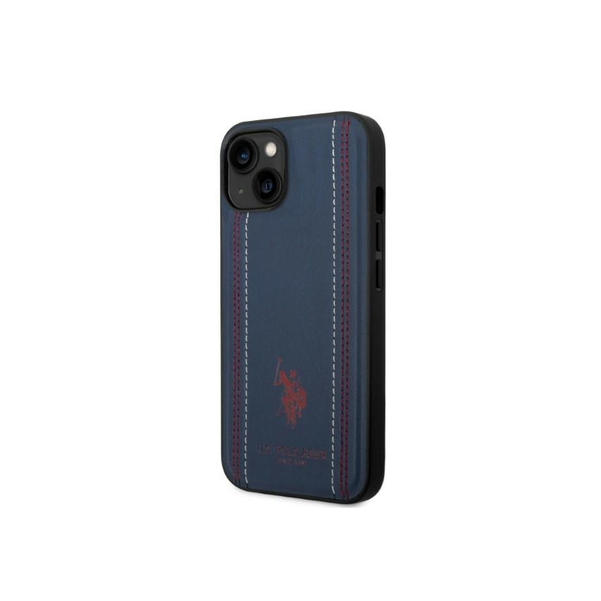US POLO Dėklas US Polo do iPhone 14 Plus 6,7" tamsiai mėlyna/navy mėlynas Leather Stitch – 3