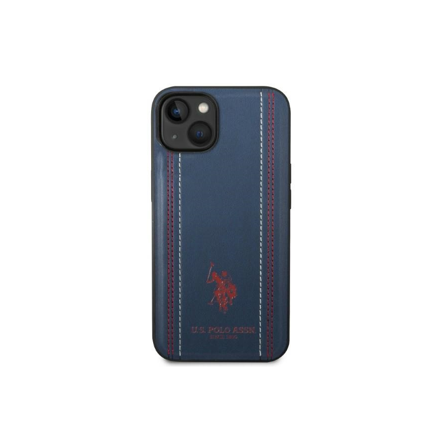US POLO Case US Polo for iPhone 14 Plus 6.7" dark blue/navy blue Leather Stitch – 4