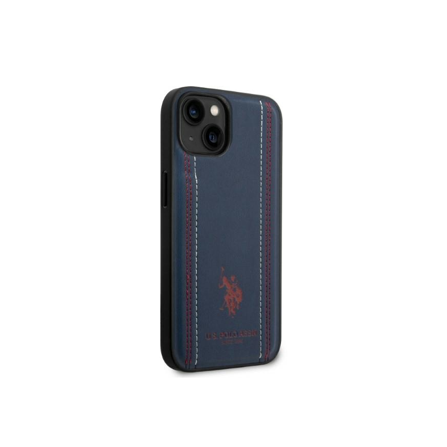 US POLO Dėklas US Polo do iPhone 14 Plus 6,7" tamsiai mėlyna/navy mėlynas Leather Stitch – 5