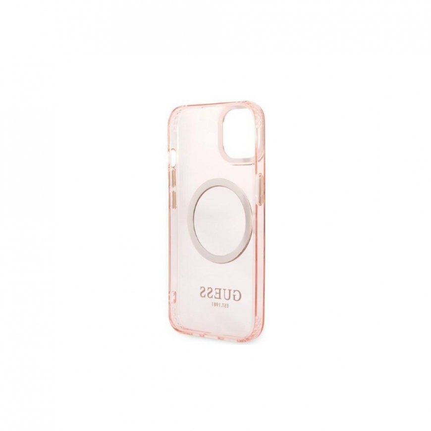 Guess case for iPhone 13 Pro Max 6,7" GUHMP13XHTCMP pink hard case Gold Outline Translucent MagSafe – 3
