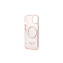 Guess case for iPhone 13 Pro Max 6,7" GUHMP13XHTCMP pink hard case Gold Outline Translucent MagSafe