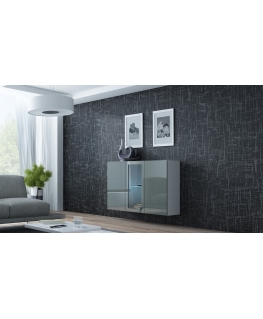 Cama puhvetkapp VIGO 90/120/38 valge / hall läikiv