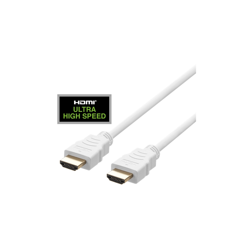Deltaco HU-20A HDMI kabelis 2 m HDMI A tipo (standartinis) Balta