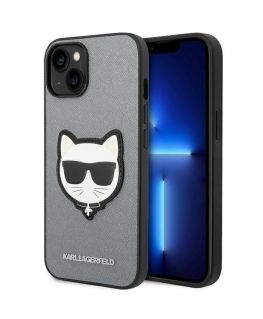 Dėklas Karl Lagerfeld KLHCP14MSAPCHG iPhone 14 Plus 6,7" hardcase sidabrinė/sidabrinis Saffiano Choupette Head Patch