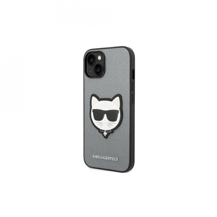 Case Karl Lagerfeld KLHCP14MSAPCHG iPhone 14 Plus 6.7" hardcase silver/silver Saffiano Choupette Head Patch – 2