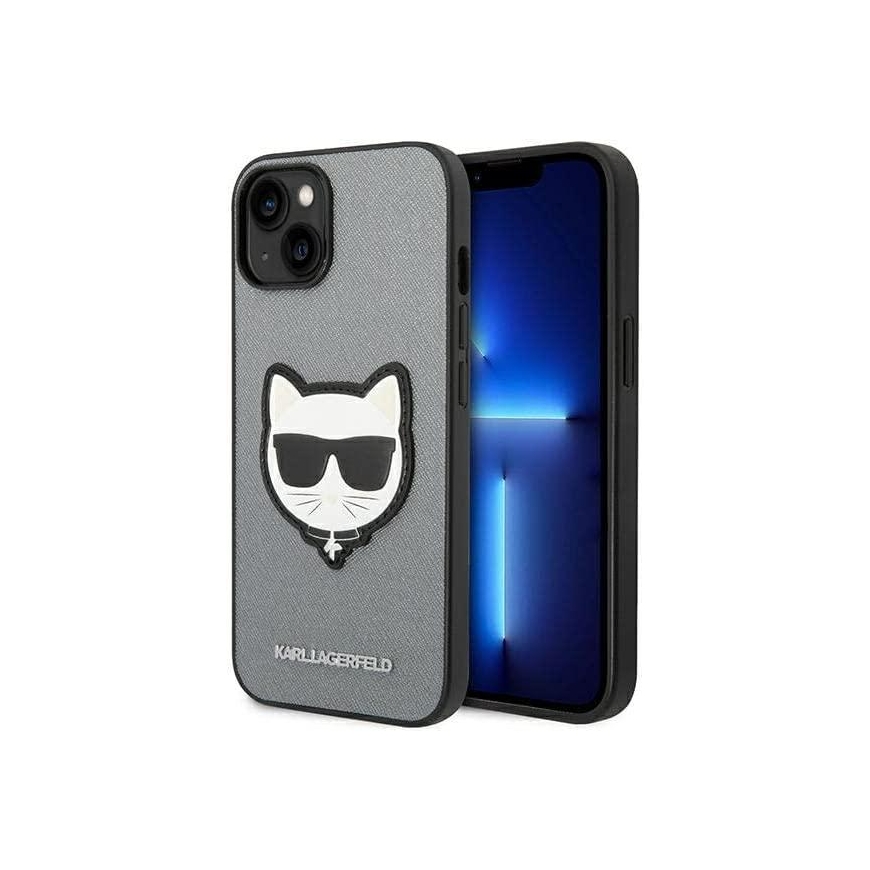 Case Karl Lagerfeld KLHCP14MSAPCHG iPhone 14 Plus 6.7" hardcase silver/silver Saffiano Choupette Head Patch – 5