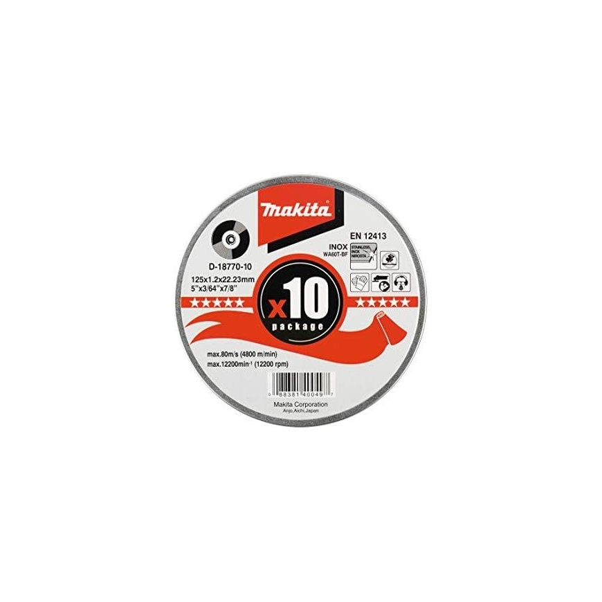 Makita D-18770-10 Cutting disc 125 X 1.2 WA60T-BF RST/ For metal (10 units) – 5