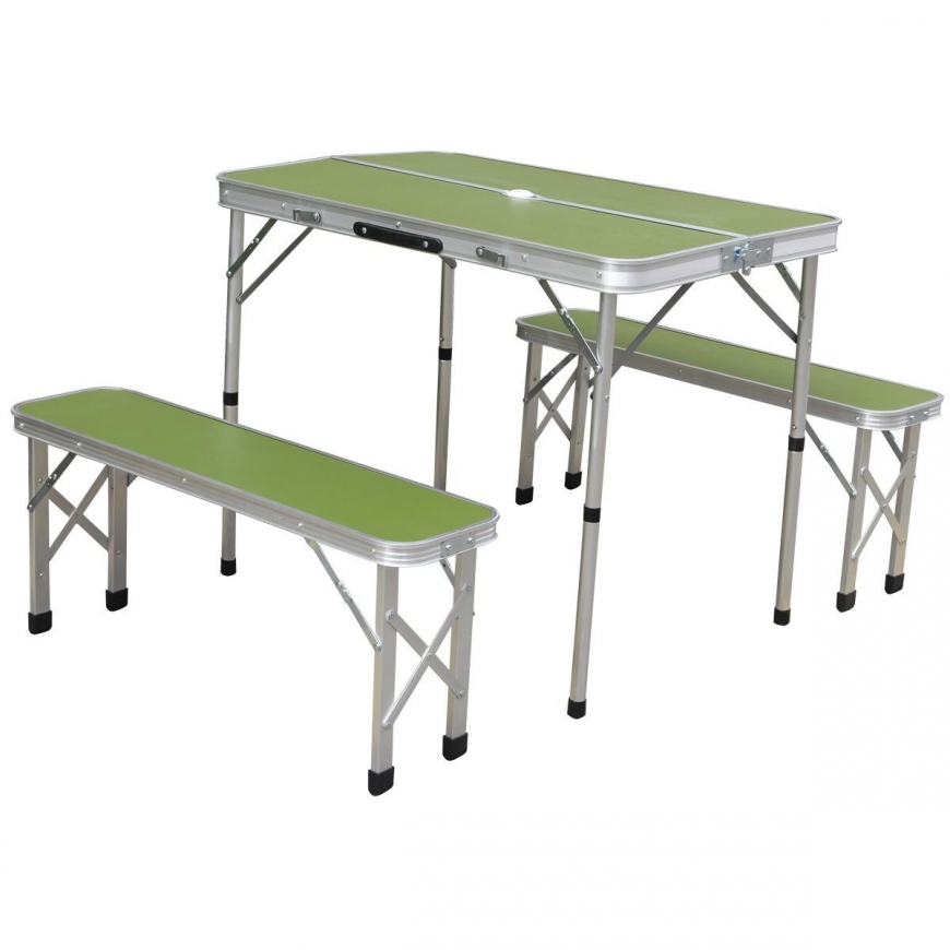 Enero Camp STOLIK Tourist folding KEMPINGOWY 90x60x70CM I 2 ŁAWKI 87x23x39CM