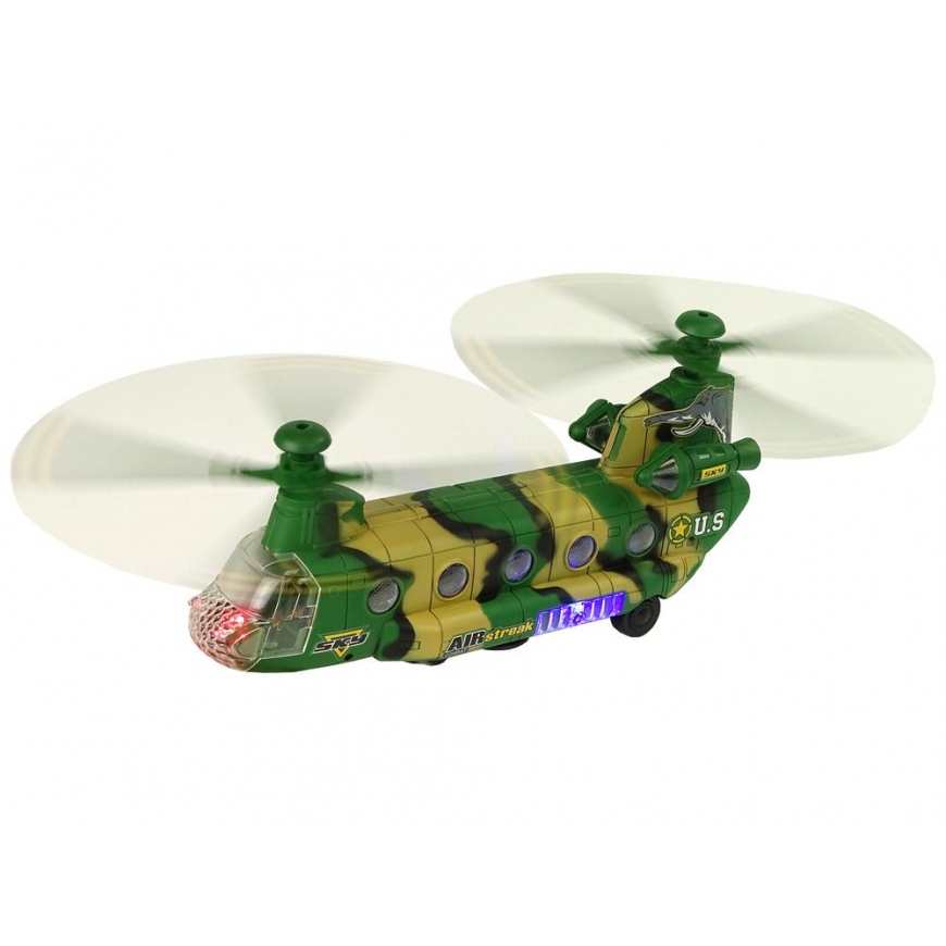 Lean Cars High Wings Lights Sound Moro Military Helicopter. – 2