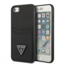 Guess Case iPhone 7 / 8 / SE 2020 / SE 2022 GUHCI8PSATPK Black Hard Case Saffiano Triangle Logo Cardslot Guess Case iPhone 7 / 8 / SE 2020 / SE 2022 GUHCI8PSATPK Black Hard Case Saffiano Triangle Logo Cardslot