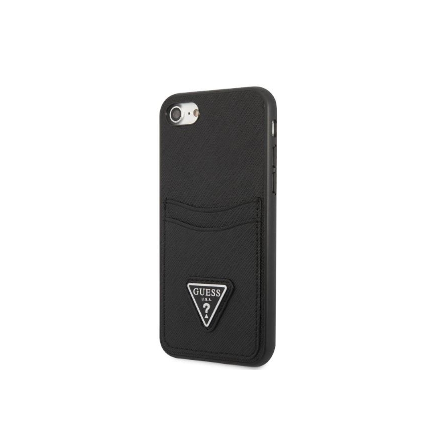 Guess Case iPhone 7 / 8 / SE 2020 / SE 2022 GUHCI8PSATPK Black Hard Case Saffiano Triangle Logo Cardslot – 2