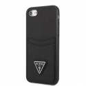 Guess Case iPhone 7 / 8 / SE 2020 / SE 2022 GUHCI8PSATPK Black Hard Case Saffiano Triangle Logo Cardslot Guess Case iPhone 7 / 8 / SE 2020 / SE 2022 GUHCI8PSATPK Black Hard Case Saffiano Triangle Logo Cardslot