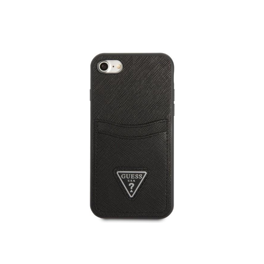 Guess Case iPhone 7 / 8 / SE 2020 / SE 2022 GUHCI8PSATPK Black Hard Case Saffiano Triangle Logo Cardslot – 3