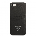 Guess Case iPhone 7 / 8 / SE 2020 / SE 2022 GUHCI8PSATPK Black Hard Case Saffiano Triangle Logo Cardslot Guess Case iPhone 7 / 8 / SE 2020 / SE 2022 GUHCI8PSATPK Black Hard Case Saffiano Triangle Logo Cardslot