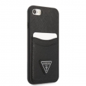 Guess Case iPhone 7 / 8 / SE 2020 / SE 2022 GUHCI8PSATPK Black Hard Case Saffiano Triangle Logo Cardslot Guess Case iPhone 7 / 8 / SE 2020 / SE 2022 GUHCI8PSATPK Black Hard Case Saffiano Triangle Logo Cardslot