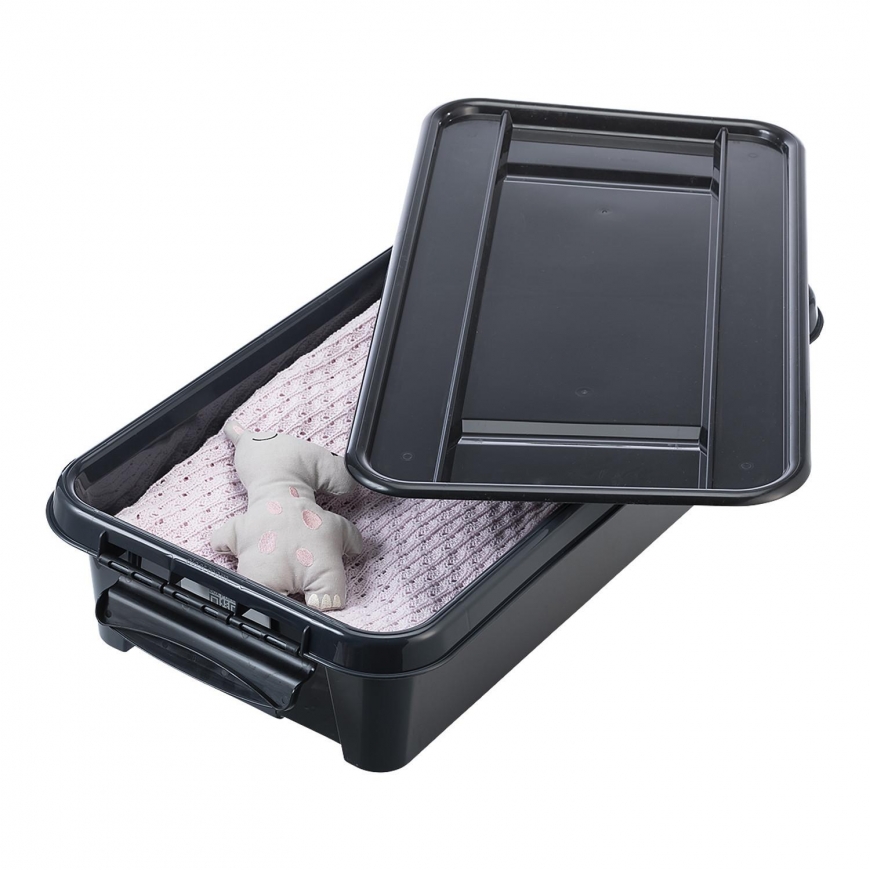 Plast Team Container with lid PlastTeam ProBox Recycle QR 31L black – 3