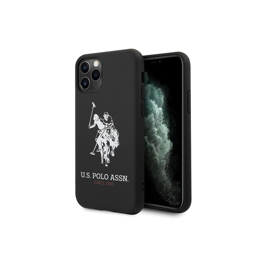 Case Us Polo Assn US Polo USHCN65SLHRBK iPhone 11 Pro Max Black/Black Silicone Collection