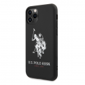 Dėklas Us Polo Assn US Polo USHCN65SLHRBK iPhone 11 Pro Max juoda/juodo silikono kolekcija