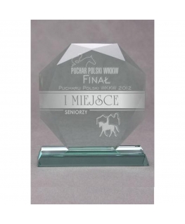 Tryumf Trofeum szklane grawerowane with etui