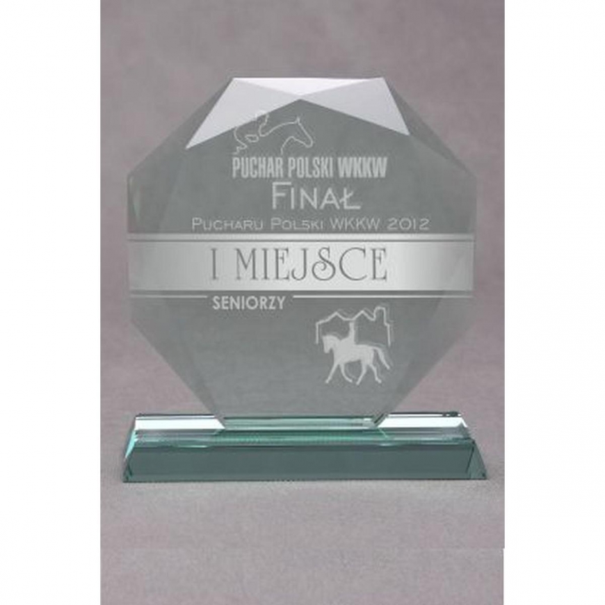 Tryumf Trofeum szklane grawerowane with etui