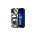 Karl Lagerfeld dėklas iPhone 13 Mini KLHCP13SPMNFIK1 pilkas kietas dėklas Monogram Iconic Karl