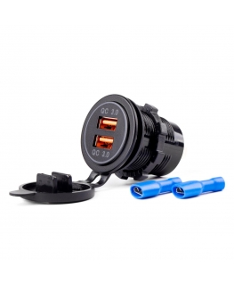 Amio Waterproof charger with 2xUSB 12 / 24v mod-05 sockets