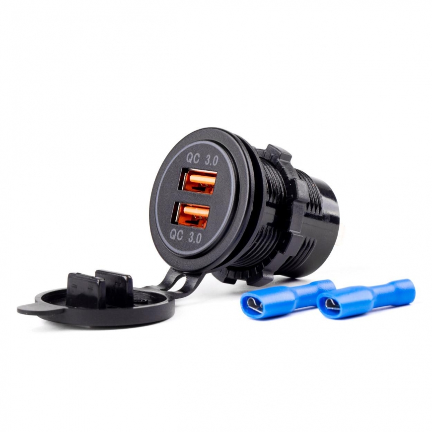 Amio Waterproof charger with 2xUSB 12