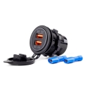 Amio Vandeniui atsparus įkroviklis su 2xUSB 12 / 24v mod-05 lizdais