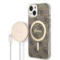Guess set case + charger for iPhone 14 Plus 6,7" GUBPP14MH4EACSW brown hard case 4G Print MagSafe Guess set case + charger for iPhone 14 Plus 6,7" GUBPP14MH4EACSW brown hard case 4G Print MagSafe
