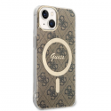 Guess set case + charger for iPhone 14 Plus 6,7" GUBPP14MH4EACSW brown hard case 4G Print MagSafe Guess set case + charger for iPhone 14 Plus 6,7" GUBPP14MH4EACSW brown hard case 4G Print MagSafe