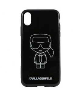 Karl Lagerfeld iPhone XR PC/TPU Glitter Ikonik White Outline Black