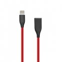 Extra Digital Silikoninis kabelis USB- Lightning, 2m (raudonas)