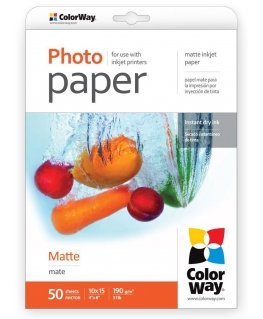 ColorWay Matte Photo Paper, 50 sheets, 10x15, 190 g/m²