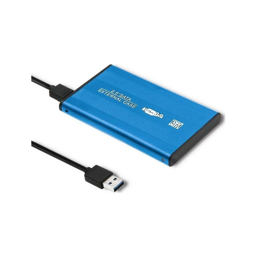 QOLTEC external hard drive case HDD/SSD 2.5" SATA3 USB 3.0 Blue