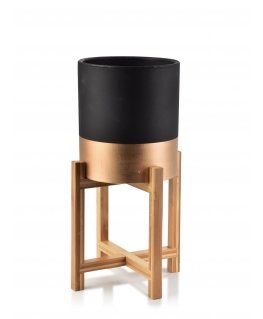 Mondex AVA pot on a stand 18xh20cm - black, bronze