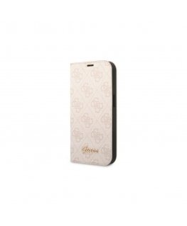 Guess case for iPhone 14 Pro 6.1" GUBKP14LHG4SHP pink BT PC/TPU 4G PU Script Metal
