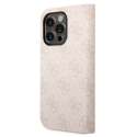 Guess dėklas skirtas iPhone 14 Pro 6,1" GUBKP14LHG4SHP rožinis BT PC/TPU 4G PU Script Metalas Guess dėklas skirtas iPhone 14 Pro 6,1" GUBKP14LHG4SHP rožinis BT PC/TPU 4G PU Script Metalas