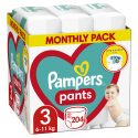 Pampers Pants Diapers-Pants, 3 Size, 204 Diapers, 6kg-11kg Pampers Pants Diapers-Pants, 3 Size, 204 Diapers, 6kg-11kg