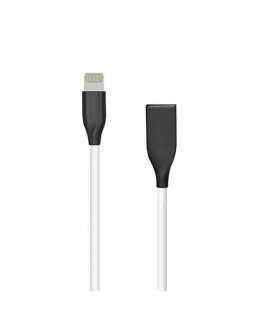 Extra Digital Silikoninis kabelis USB- Lightning, 1m (baltas)