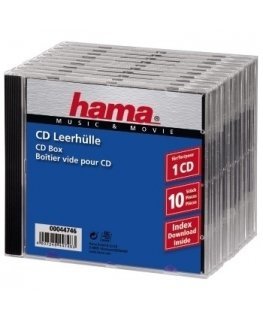 Hama CD Jewel Case Standard, Pack 10 1 diski Caurspīdīgs