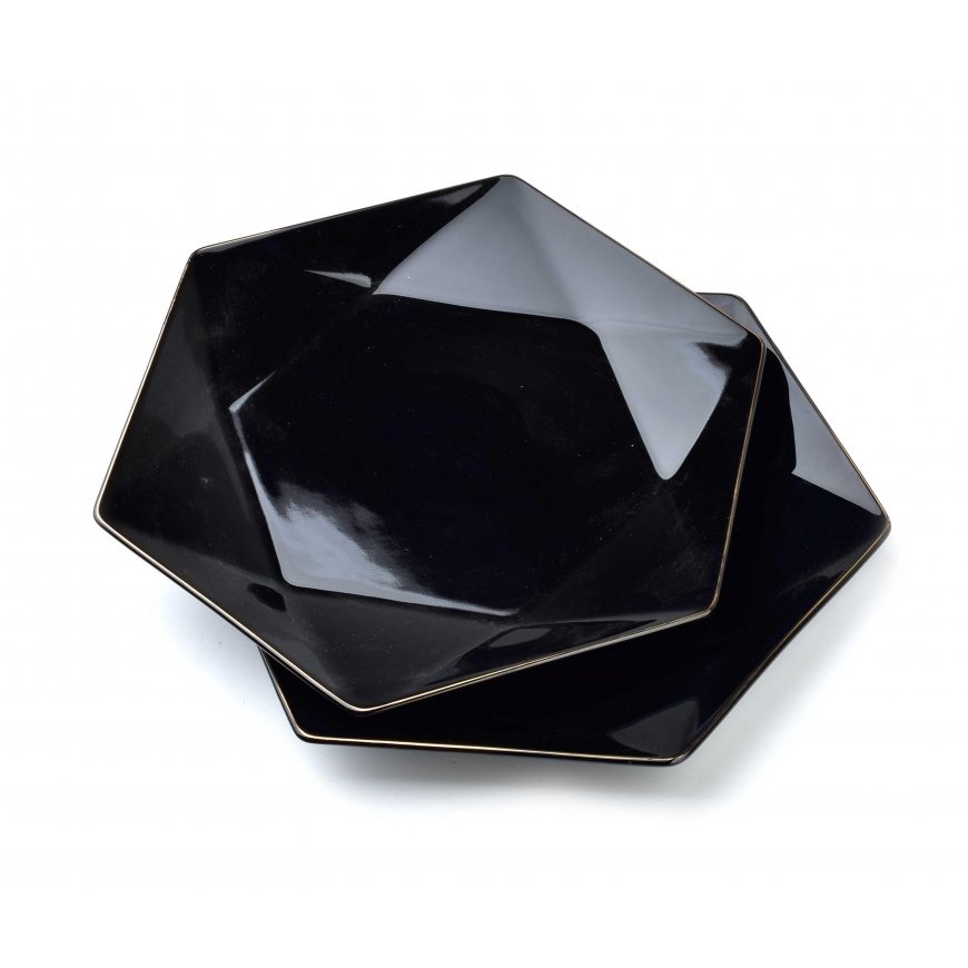 Affek Design RALPH Juodas 2 plokščių lėkščių rinkinys 32,5x 28,5cm x h3cm – 2