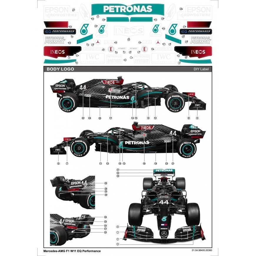 RASTAR 1:18 valdomas automodelis Mercedes-AMG F1 W11 EQ , 98500 – 2