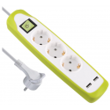 Electraline 62155 Удлинитель 3P 2xUSB 2m Electraline 62155 Удлинитель 3P 2xUSB 2m
