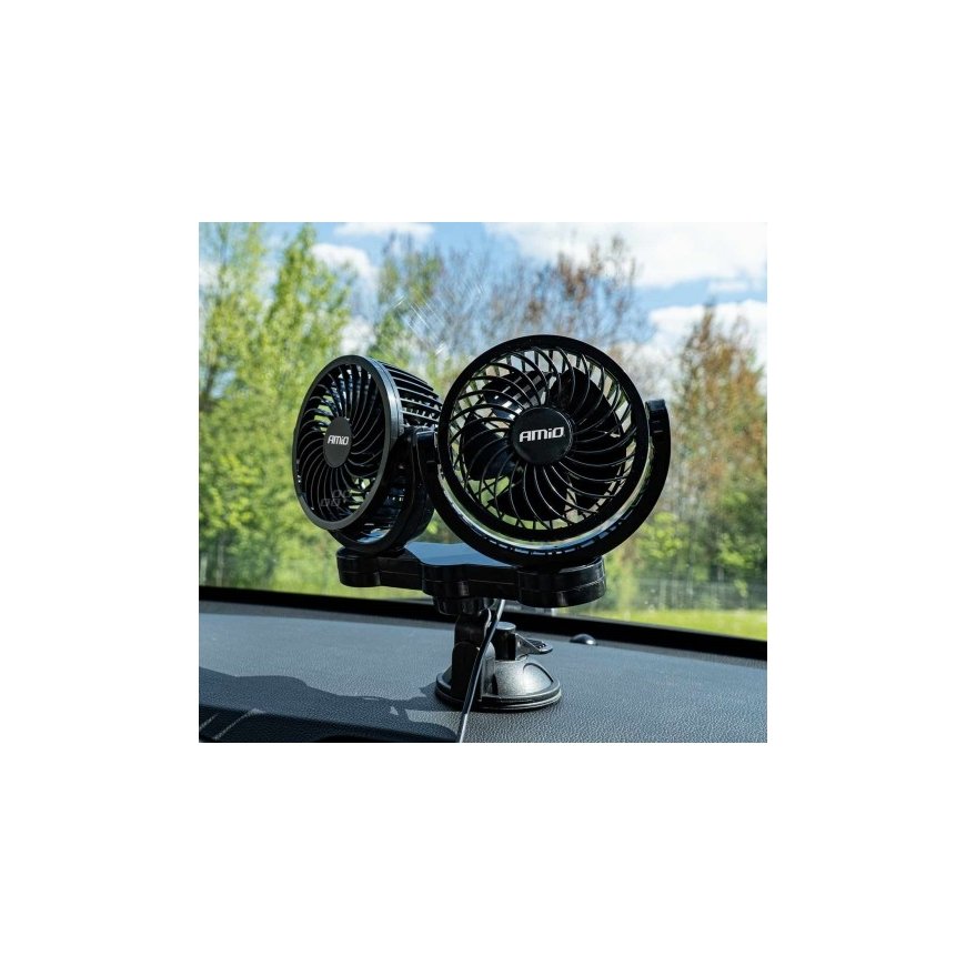 Wentylator wiatrak automobilinis su przyssawką 24v amio-03011