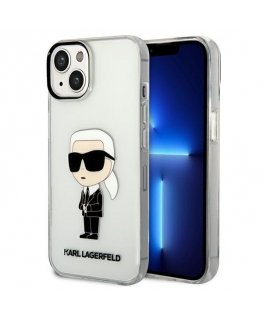 Karl Lagerfeld Case for iPhone 14 Plus 6.7" KLHCP14MHNIKTCT Transparent Hard Case Ikonik Karl Lagerfeld